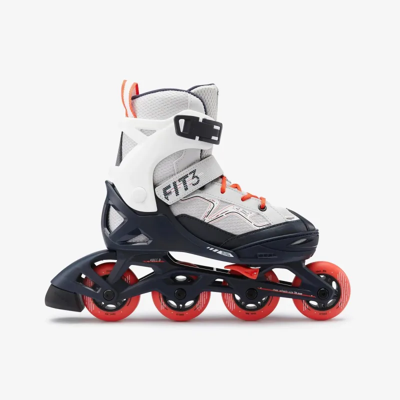 Kids' Inline Fitness Skates Fit3 - Grey/Red Kids' Inline Fitness Skates Fit3 - Grey/Red